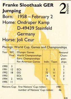 1995 Collect-A-Card Equestrian #55 Franke Sloothaak / Joli Ceur Back
